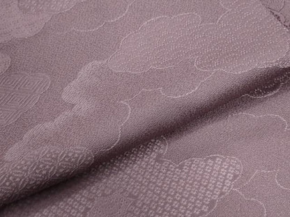 平和屋着物●上質な色無地　雲取り吉祥地紋　紅藤色　正絹　逸品　未使用　CABG0282yc