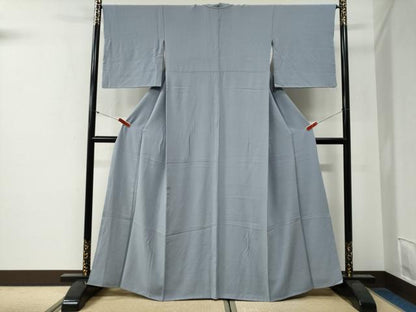 平和屋着物●上質な色無地　桔梗鼠色　正絹　逸品　CABG0283yc