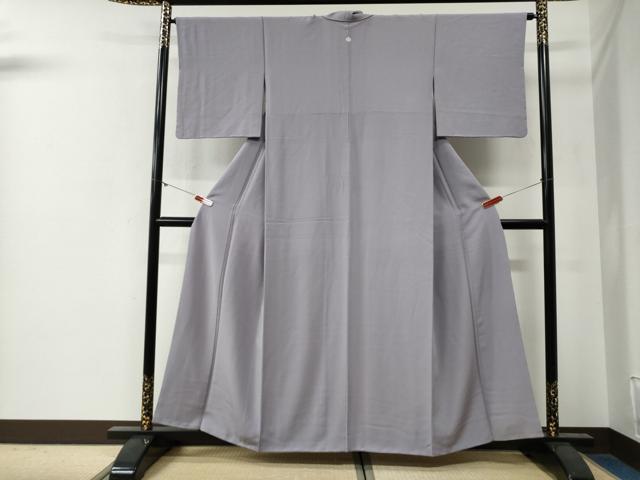 平和屋着物●上質な色無地　牡丹鼠色　正絹　逸品　CABG0285yc