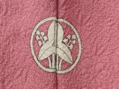平和屋着物●本加賀友禅作家　毎田仁郎監修　色無地　松竹梅花地紋　紅梅色　ロング丈　正絹　逸品　CABG0286yc
