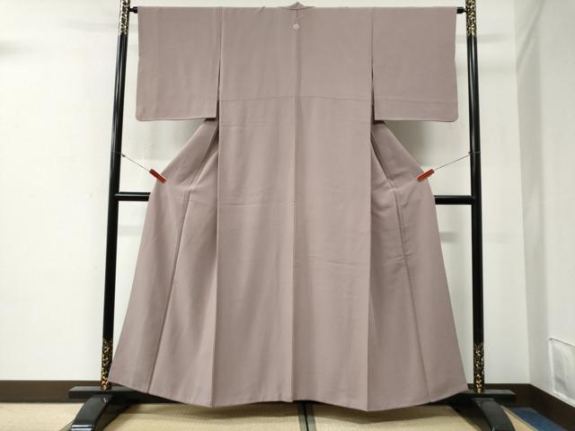 平和屋着物●上質な色無地　梅鼠色　正絹　逸品　CABG0287yc