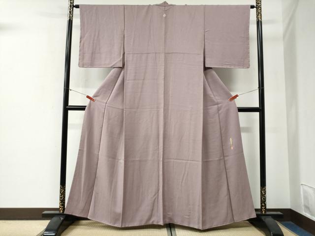 平和屋着物●本草木染作家　瑞寶　色無地　唐草地紋　紅藤色　正絹　逸品　未使用　CABG0291yc