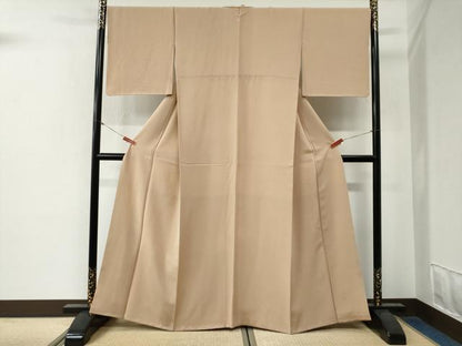 平和屋着物●上質な色無地　雄黄色　正絹　逸品　CABG0298yc
