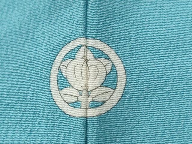 平和屋着物●上質な色無地　舞花地紋　白群色　正絹　逸品　CABG0299yc