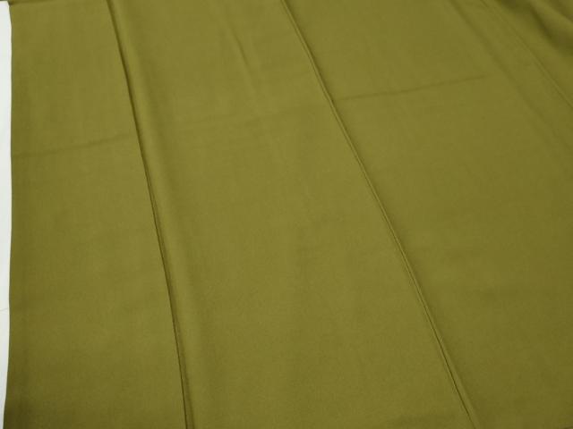 平和屋着物●染色作家　斉藤三才監修　色無地　青丹色　正絹　逸品　CABG0301yc
