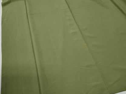 平和屋着物●上質な色無地　松葉色　正絹　逸品　CABG0302yc