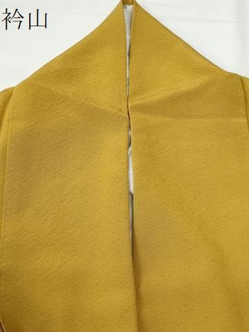 平和屋着物●上質な色無地　黄土色　正絹　逸品　CABG0303yc