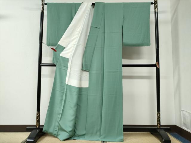 平和屋着物●ファッションデザイナー 花井幸子監修　色無地　薄青色　正絹　逸品　未使用　CABG0306yc