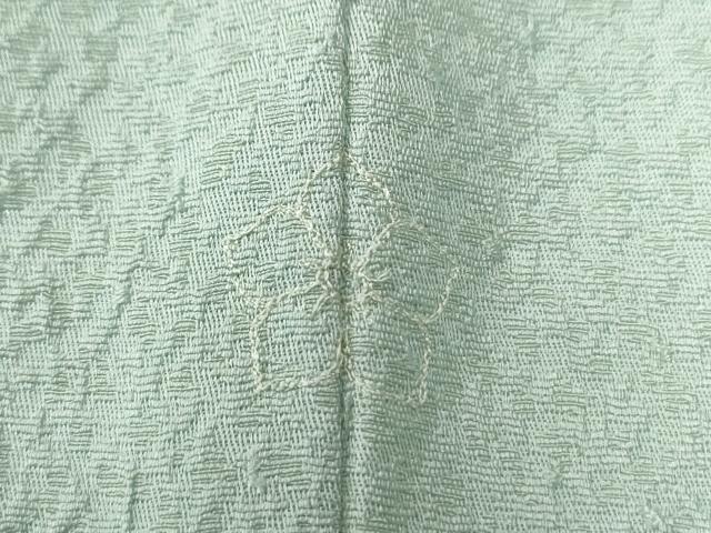 平和屋着物●上質な色無地　紋意匠　白緑色　やまと誂製　正絹　逸品　未使用　CABG0309yc