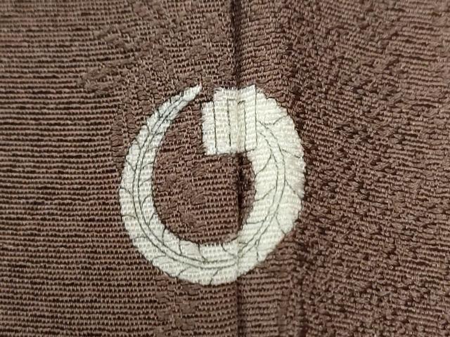 平和屋着物●上質な色無地　藤地紋　煤竹色　正絹　逸品　CABG0314yc