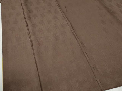 平和屋着物●上質な色無地　藤地紋　煤竹色　正絹　逸品　CABG0314yc