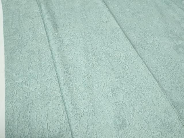 平和屋着物●上質な色無地　辻が花地紋　秘色色　正絹　逸品　CABG0316yc