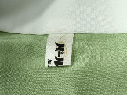 平和屋着物●上質な色無地　紋意匠　柳色　ロング丈　正絹　逸品　CABG0317yc