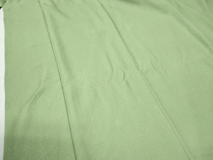 平和屋着物●上質な色無地　紋意匠　柳色　ロング丈　正絹　逸品　CABG0317yc