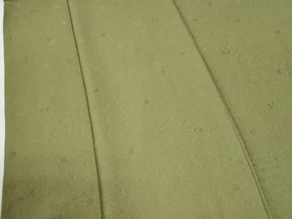 平和屋着物●上質な色無地　草花地紋　青丹色　正絹　逸品　CABG0318yc