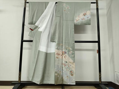 平和屋着物●訪問着　花籠文　暈し染め　金彩　正絹　逸品　CABG0321yc
