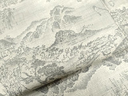平和屋着物●本場大島紬　白大島　9マルキ　遠山風景文　正絹　逸品　CABG0323yc