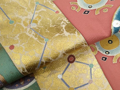 平和屋着物●京の名門　じゅらく謹製　色留袖　駒刺繍　吉祥丸文　金彩　正絹　逸品　未使用　CABG0331yc