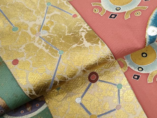 平和屋着物●京の名門　じゅらく謹製　色留袖　駒刺繍　吉祥丸文　金彩　正絹　逸品　未使用　CABG0331yc