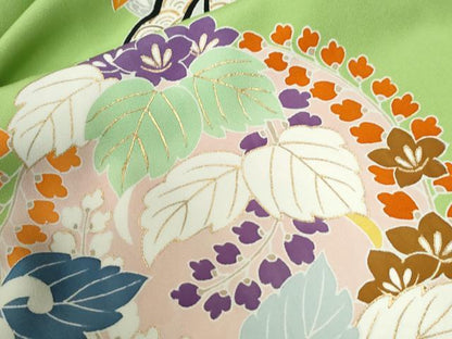 平和屋着物●豪華振袖　京手描友禅　駒刺繍　立波菊花文　金彩　仮絵羽　逸品　未使用　CABG0339yc