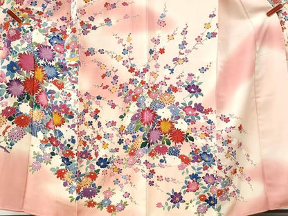 平和屋着物●豪華振袖　花籠文　暈し染め　正絹　逸品　CABG0342yc
