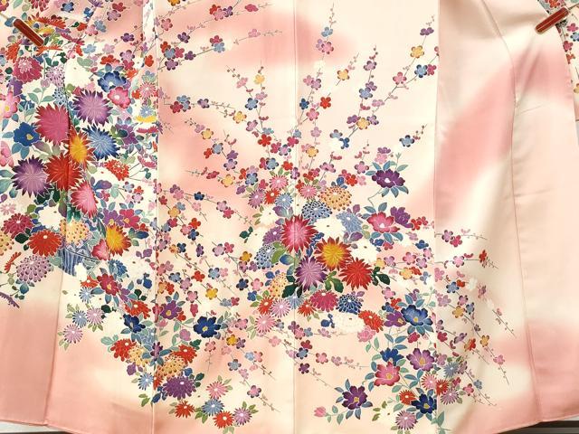 平和屋着物●豪華振袖　花籠文　暈し染め　正絹　逸品　CABG0342yc