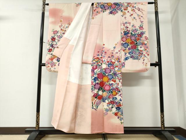 平和屋着物●豪華振袖　花籠文　暈し染め　正絹　逸品　CABG0342yc