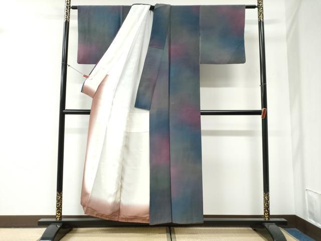 平和屋着物●染色作家　斉藤三才　小紋　霞文　暈し染め　正絹　逸品　CABG0343yc