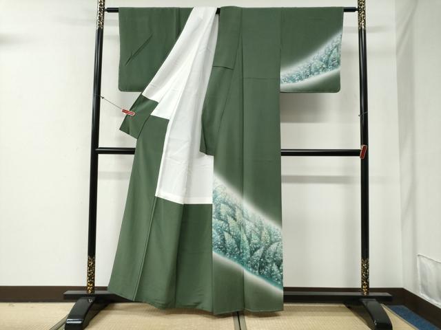 平和屋着物●巨匠　前田華清　手描き　訪問着　樹林文　暈し染め　正絹　逸品　未使用　CABG0349yc
