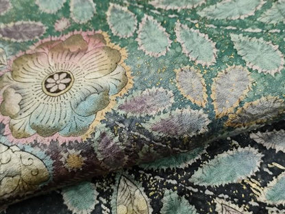 平和屋着物●訪問着　辻が花　絞り　暈し染め　黒地　金彩　正絹　逸品　CABG0352yc