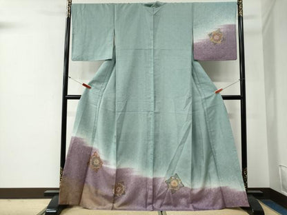 平和屋着物●訪問着　吉祥花唐草文　暈し染め　金彩　正絹　逸品　CABG0357yc
