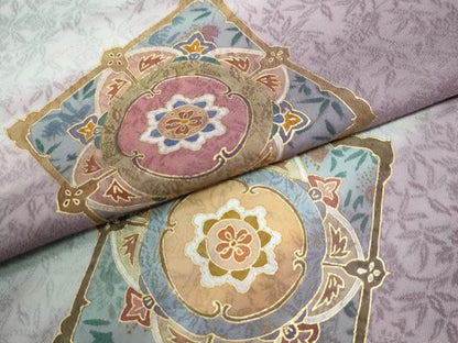 平和屋着物●訪問着　吉祥花唐草文　暈し染め　金彩　正絹　逸品　CABG0357yc