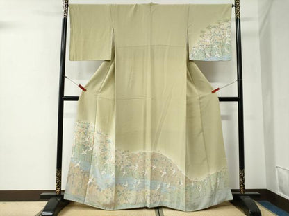平和屋着物●訪問着　浜松飛鶴文　暈し染め　松坂屋扱い　正絹　逸品　CABG0359yc