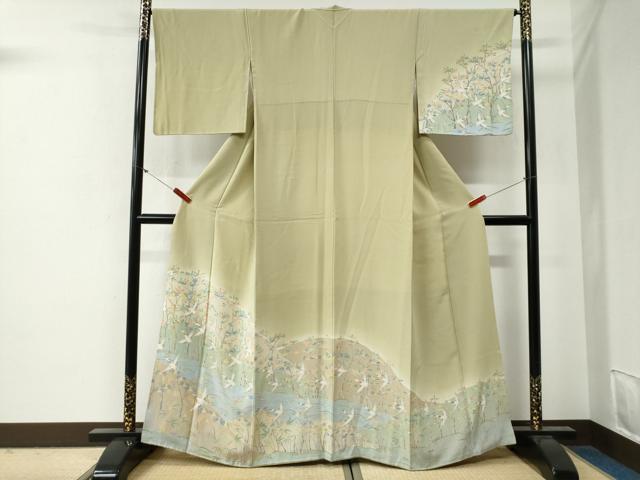 平和屋着物●訪問着　浜松飛鶴文　暈し染め　松坂屋扱い　正絹　逸品　CABG0359yc