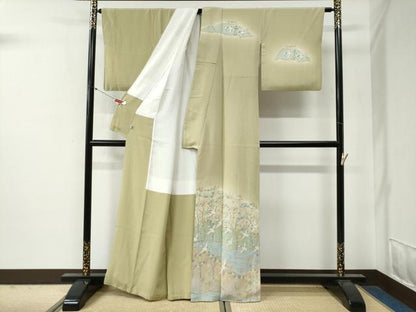 平和屋着物●訪問着　浜松飛鶴文　暈し染め　松坂屋扱い　正絹　逸品　CABG0359yc