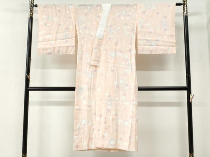 平和屋着物●長襦袢　無双仕立て　雪輪舞桜文　正絹　逸品　CABG0360yc