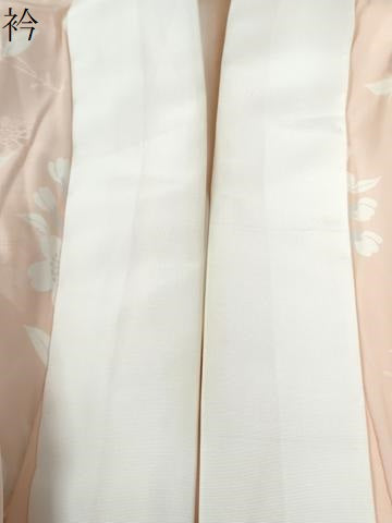 平和屋着物●長襦袢　無双仕立て　雪輪舞桜文　正絹　逸品　CABG0360yc