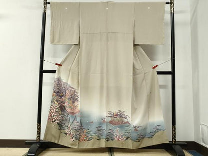 平和屋着物●豪華色留袖　友禅　作家物　遠山浜松風景文　暈し染め　正絹　逸品　未使用　CABG0363yc