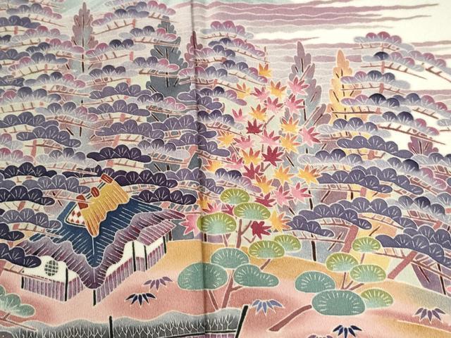 平和屋着物●豪華色留袖　友禅　作家物　遠山浜松風景文　暈し染め　正絹　逸品　未使用　CABG0363yc