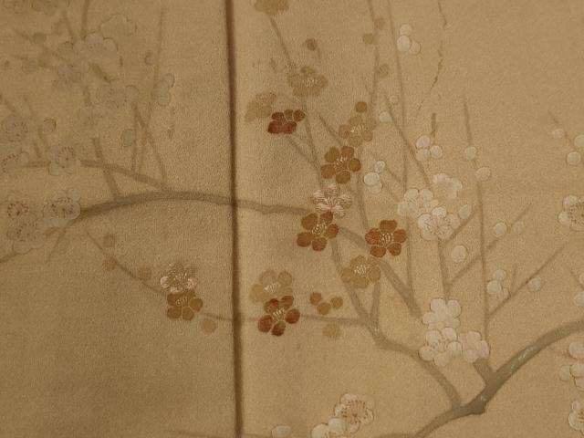 平和屋着物●訪問着　刺繍　枝梅文　正絹　逸品　未使用　CABG0367yc