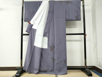 平和屋着物●訪問着　枝梅文　金彩　正絹　逸品　CABG0370yc