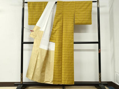 平和屋着物●山下八百子　本場黄八丈　正絹　逸品　CABG0375yc