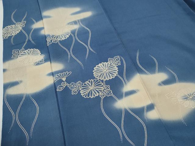 平和屋着物●中国三大刺繍　総相良刺繍　色留袖　霞立涌菊花文　暈し染め　鬼しぼ縮緬　正絹　逸品　CABG0377yc