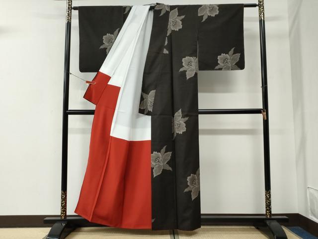 平和屋着物●本場大島紬　9マルキ　地空き　カトレア　正絹　逸品　CABG0378yc
