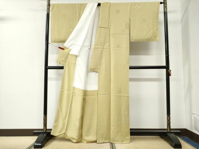 平和屋着物●上質な色無地　仕覆花唐草地紋　蒸栗色　正絹　逸品　未使用　CABG0383yc
