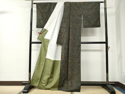 平和屋着物●上質な紬　花唐草文　正絹　逸品　CABG0387yc