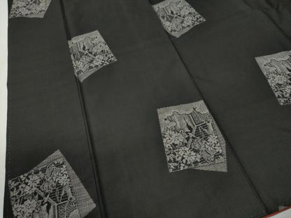 平和屋着物●本場大島紬　9マルキ　地空き　色紙重ね花文　正絹　逸品　CABG0388yc
