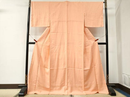 平和屋着物●米澤久監修　色無地　霞地紋　一斤染色　ロング丈　正絹　逸品　未使用　CABG0393yc