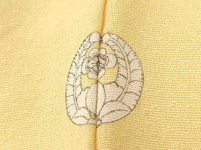平和屋着物●上質な色無地　橘花枝梅地紋　淡黄色　正絹　逸品　未使用　CABG0394yc