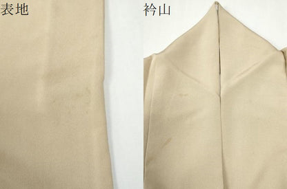 平和屋着物●加賀友禅の巨匠　初代　由水十久監修　色無地　練色　正絹　逸品　CABG0395yc